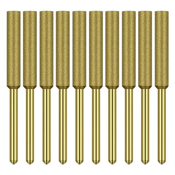 10 Pcs Electric Chainsaw Sharpener Stone Burr Grinding Stone File,Titanium Plated Sharpening Wheels (4.0mm)