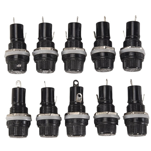 10 Pcs Electrical Panel Mounted 5 x 20mm Fuse Holder