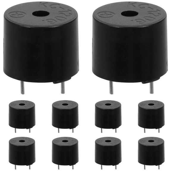 10 Pcs Electronic Buzzer Passive Electric Alarm for Circuit High Decibels Black