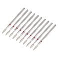 thumbnail image 1 of 10 Pcs Emery Nail Drill Bit Set for Acrylic Nails 3/32 Inch Nail Art Tools 44mm Length Red, 1 of 6