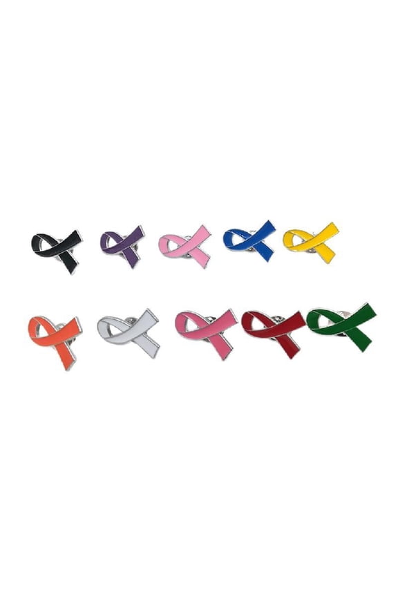 10 Pcs Enamel Lapel Pin Prevention and Awareness Ribbon Brooch Jewelry Badges