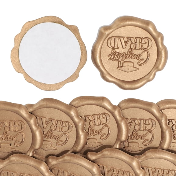 10 Pcs Envelope Seal Embossed Waxed Seal Sticker Sealing Waxed Sticker for Graduation Invitations