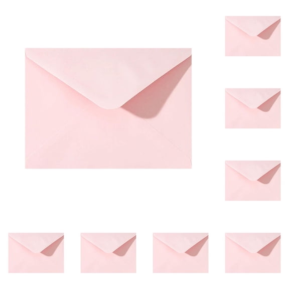 10 Pcs Envelopes V-Flap Invitation Envelopes Greeting Card Envelopes Self Seal Perfect for 5 x 7'' Wedding Invitation Cards, Graduation Invite, Acrylic Invitations, Photos, 7.09x5.12 Inch, Pink