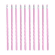 10 Pcs Ergonomic Graphite Pencil with Eraser Unsharpened Wooden Hexagonal Pencils Non-Toxic Wooden Pencils for Adults Gifts Round Comfortable Grip for Writing, 7.36x0.39 Inch, Pink