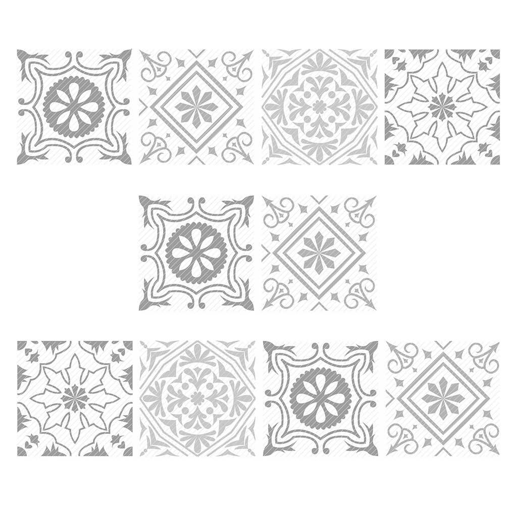 10 Pcs Europeanstyle Waterproof Tile Sticker PVC Selfadhesive Wall