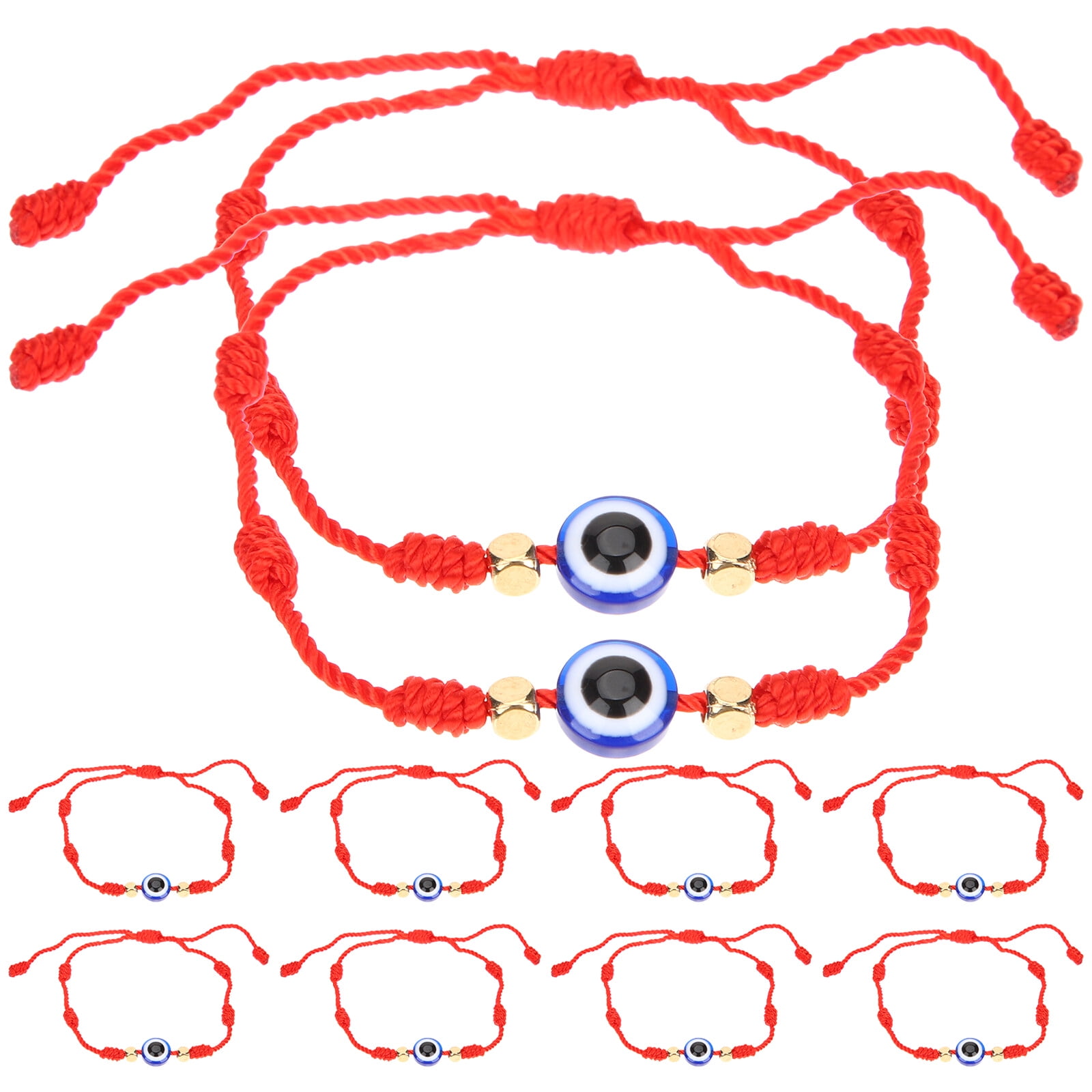 10 Pcs Evil Eye Bracelet Thread Handmade Wrist Decoration Link Charm