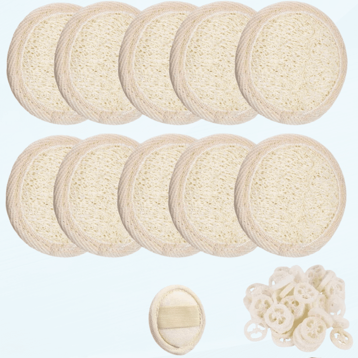 10 Pcs Exfoliating Facial Loofah Scrubbers Natural Face Exfoliator Pad