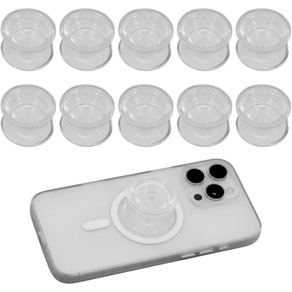 10 Pcs Expandible Collapsible Mobile Phone Grip Stand Holder, Self-Adhesive Adhesive on The Bottom, Suitable for Mobile Phones, Tablets and Other Electronic Devices(Transparent)