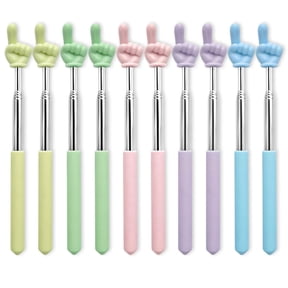 10 Pcs Extendable Pointer Finger Stick, Telescoping Hand Pointer Finger, Retractable Pointing Stick Reading Aid for Presentation Whiteboard Classroom School Teacher Supplies (10 Colors)
