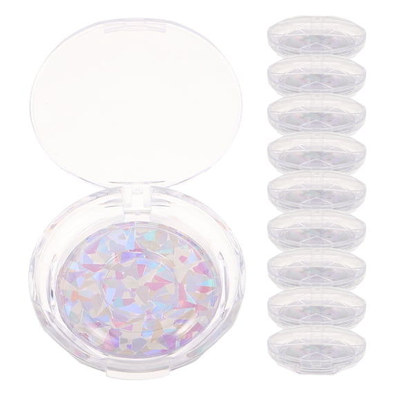 DEEPCRAFF 10Pcs Eyelash Storage Box Plastic and Acrylic Round Case for Professional Lash Organization