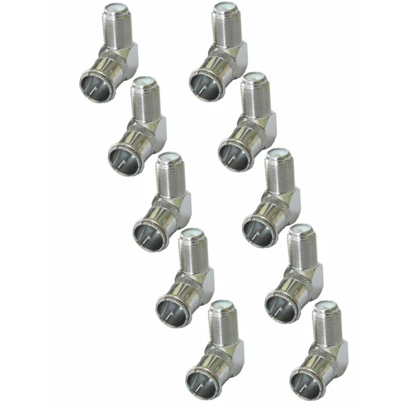 10 Pcs F Type Push On Right Angle Male To Female Coax Coaxial Cable Connector V2