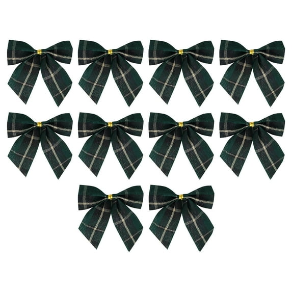 10 Pcs Fabric Christmas Bows, Various Styles, Lightweight Durable, For Christmas Tree Garland Table Wreath Decorations