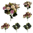 thumbnail image 1 of 10 Pcs Fake Artificial Flowers Bouquet for Decoration, Floral Arrangements Faux Flowers Plant Wedding Bride Bouquets Tables Centerpieces for Rustic Home Decor Indoor Vase Floral Table Decor 5 Colors, 1 of 9