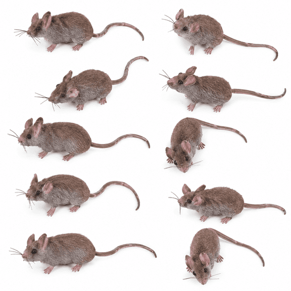 10 Pcs Fake Mice, Realistic Fake Rat Props for Halloween Decorations, Practical Jokes, Haunted House and Miniature Displays