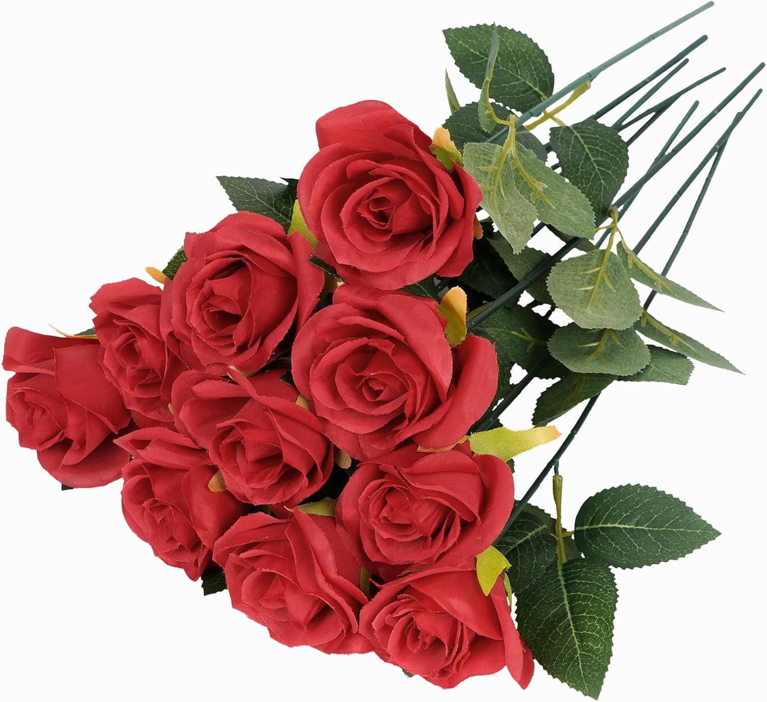 10 Pcs Fake Roses Artificial Flowers with Long Stems, 15'' Black Faux ...