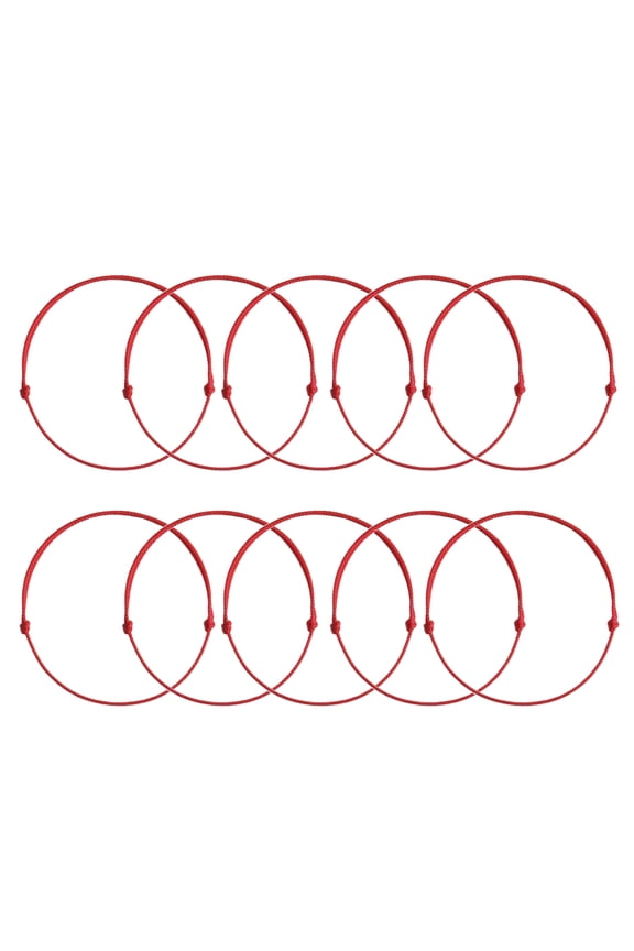 10 Pcs Fashion Red String Simple Thin Rope Adjustable Braid Rope Wristband Bangles for Women Girls