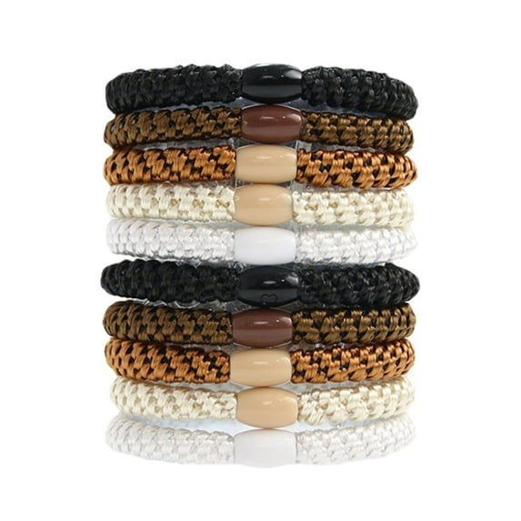 10 Pcs Fashionable Hair Scrunchies Exquisitely Woven Hairs Bands Elastics Hair Bands No Damage Practical Plastic Ponytail Clip for Girl Woman Thick/Thin Hairs