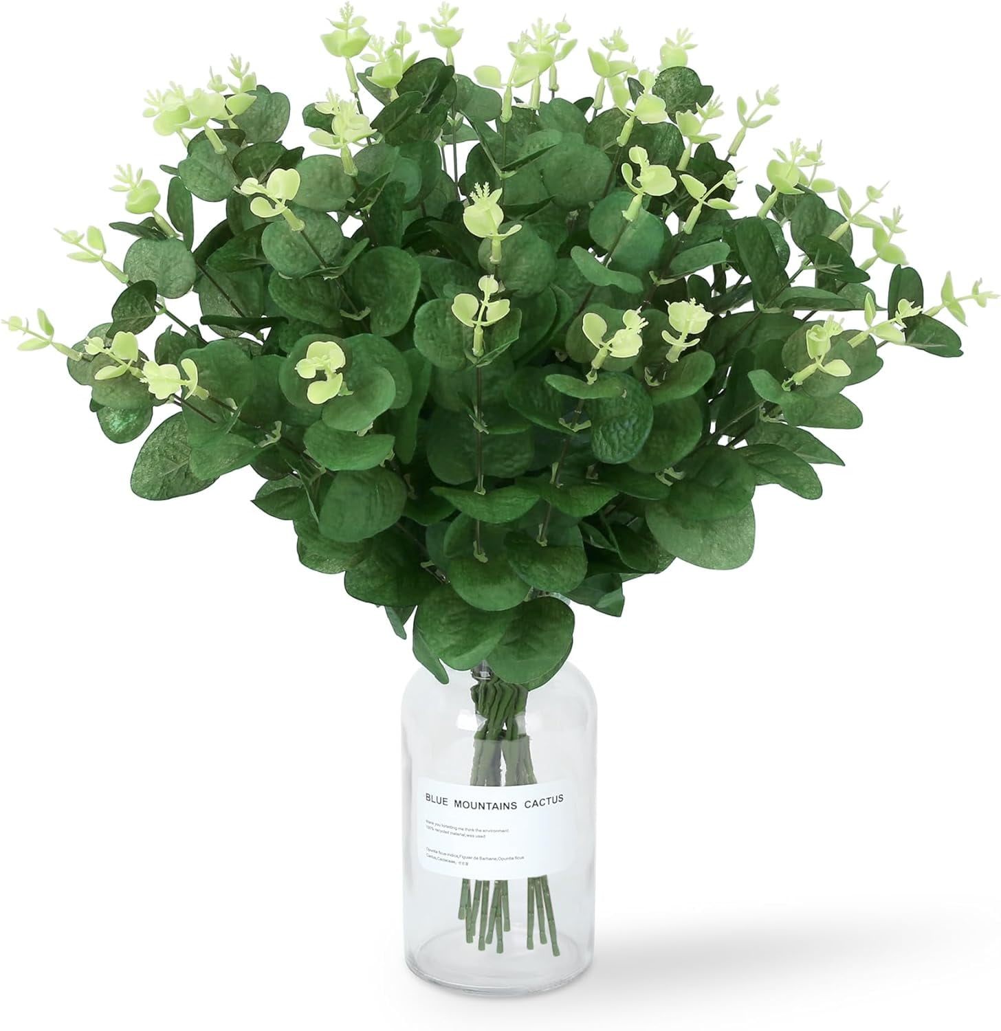 10 Pcs Faux Eucalyptus Stems Artificial Greenery Stems Green Fake Plants Leaves for Wedding Centerpiece Spring Easter Farmhouse Home Room Decor