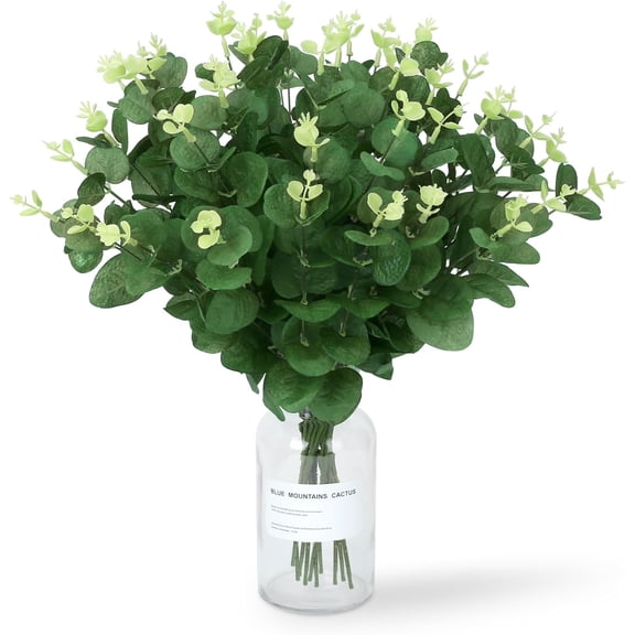 10 Pcs Faux Eucalyptus Stems Artificial Greenery Stems Green Fake Plants Leaves for Wedding Centerpiece Spring Easter Farmhouse Home Room Decor