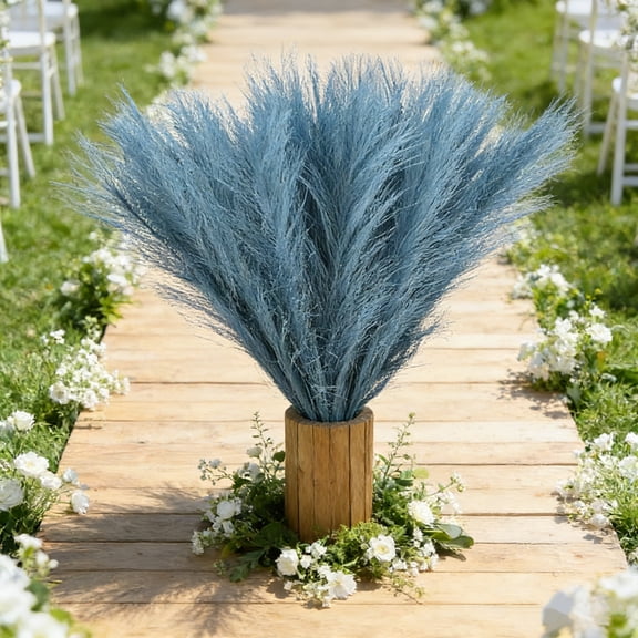 10 Pcs Faux Pampas Feathers Reeds Tall Reed Fluffy Stems Vase Filler for Wedding Centerpieces Boho Home Decor Vase Floral Arrangement