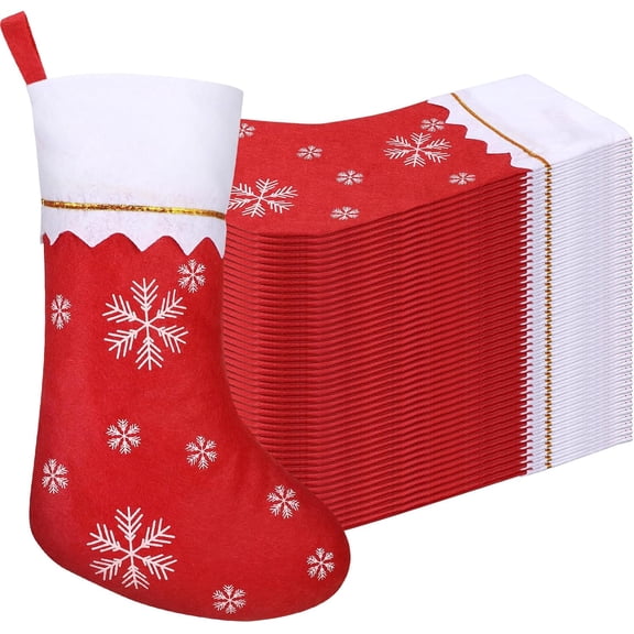 10 Pcs Felt Christmas Stockings 15 Inch Christmas Snow Stockings Christmas Santa Stockings for Christmas Party Favors Home Bedroom Decorations