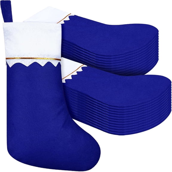 10 Pcs Felt Christmas Stockings 15 Inch Party Favors Stockings Xmas Decoration Stockings Rustic Christmas Santa Stockings for Christmas Holidays Home Decorations