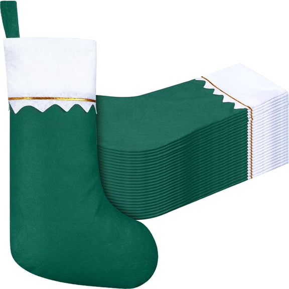 10 Pcs Felt Christmas Stockings 15 Inch Party Favors Stockings Xmas Decoration Stockings Rustic Christmas Santa Stockings for Christmas Holidays Home Decorations