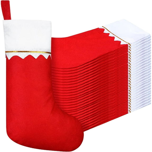 10 Pcs Felt Christmas Stockings 15 Inch Party Favors Stockings Xmas Decoration Stockings Rustic Christmas Santa Stockings for Christmas Holidays Home Decorations