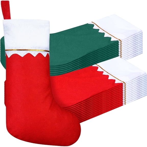 10 Pcs Felt Christmas Stockings 15 Inch Party Favors Stockings Xmas Decoration Stockings Rustic Christmas Santa Stockings for Christmas Holidays Home Decorations