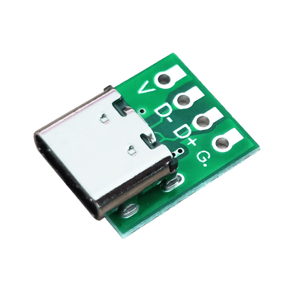 10 Pcs Female Connector USB Type C Breakout Board with PCB Converter Board for Data Line Wire Cable Transfer