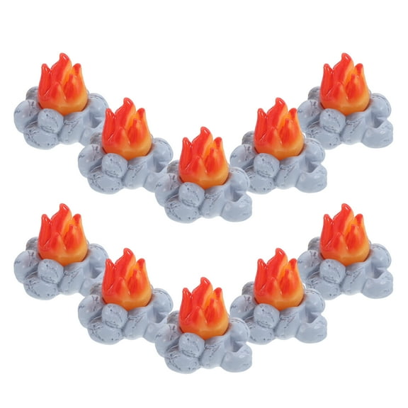Mini Resin Campfire Decoration for Micro Landscape Dollhouse Pretend Play Kids Toy 10 Pcs