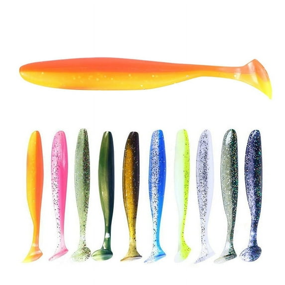 10 Pcs Fishing Lures Soft Baits For Bass, Crappie, Panfish, Catfish, Snook, Redfish and Sea Trout