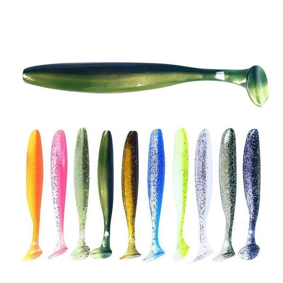 10 Pcs Fishing Lures Soft Baits For Bass, Crappie, Panfish, Catfish, Snook, Redfish and Sea Trout