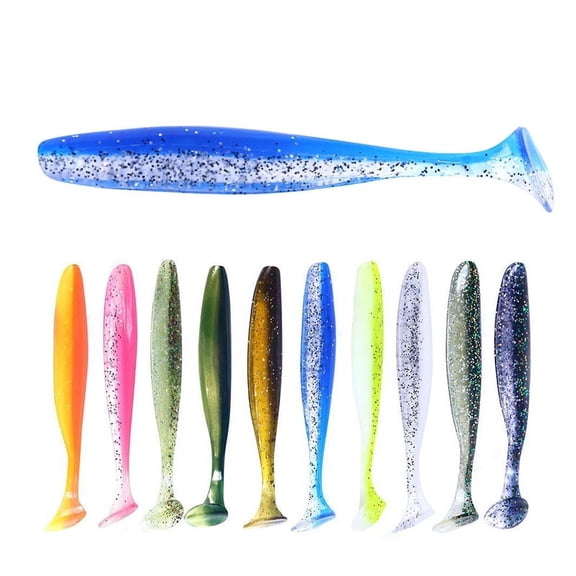 10 Pcs Fishing Lures Soft Baits For Bass, Crappie, Panfish, Catfish, Snook, Redfish and Sea Trout