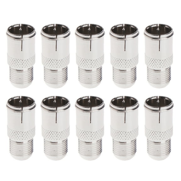 10 Pcs Fit F Connector Male Plug To Female Adapter - Push On Coaxial