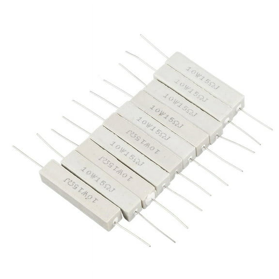 10 Pcs Fixed Ceramic Cement Resistors 15 Ohm 10W Watt 5%