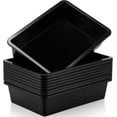 thumbnail image 1 of 10 Pcs Flat Storage Organizer Tray Bin Letter Size Paper Tray for Classroom Plastic Stackable File Organizer for School Office Teacher Book Organization（ Black, 13.78 x 9.84 x 3.15 Inch）, 1 of 13