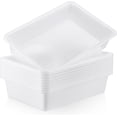 thumbnail image 1 of 10 Pcs Flat Storage Organizer Tray Bin Letter Size Paper Tray for Classroom Plastic Stackable File Organizer for School Office Teacher Book Organization（ White, 13.78 x 9.84 x 3.15 Inch）, 1 of 13