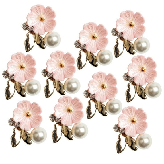 10 Pcs Flatback Rhinestone Diamond Buttons for Sewing Elegant Decoration for Dress - pink