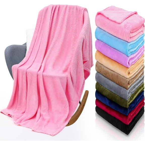 10 Pcs Fleece Throw Blanket Bulk 50 x 60 Inches Cozy Fuzzy Flannel Plush Soft Blankets for Sofa, Couch Bed Warm Throws for Wedding Homeless Christmas Party Gift(Multicolor)