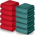 thumbnail image 1 of 10 Pcs Fleece Throw Blanket Bulk 50 x 60 Inches Cozy Fuzzy Flannel Plush Soft Blankets for Sofa, Couch Bed Warm Throws for Wedding Homeless Christmas Party Gift (Red Green), 1 of 12