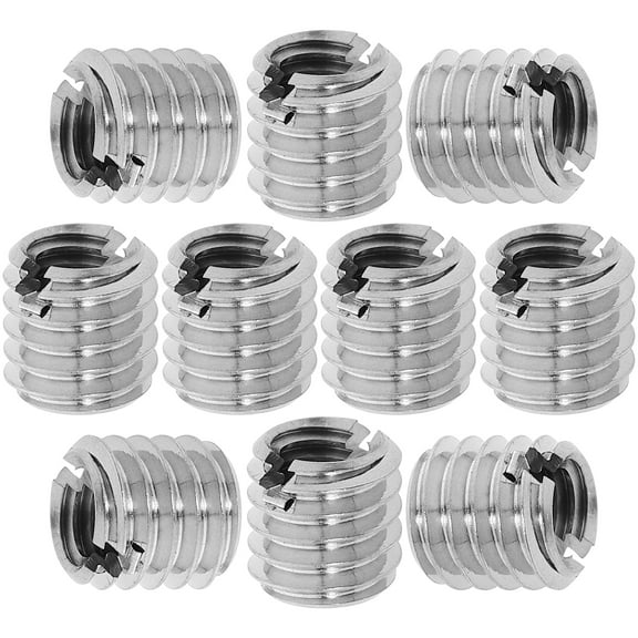 10 Pcs Floor Lamp Replacement Parts Threaded Crimp Nuts Retro Adapters Silver