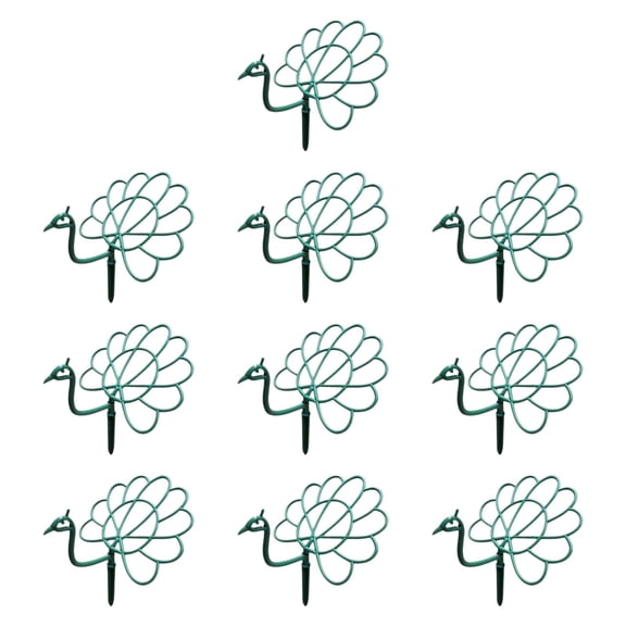 10 Pcs Flower Planter Garden Support Plant Holder Ring Elegant Peacock Shape for Patio Porch Monstera Vines