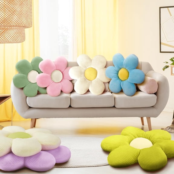 10 Pcs Flower Shaped Throw Pillows Cute  Flower Seating Cushions for Adults Reading Leisure Comfortable Home Bedroom Sofa Chair Couch Decor(15.75 Inches)