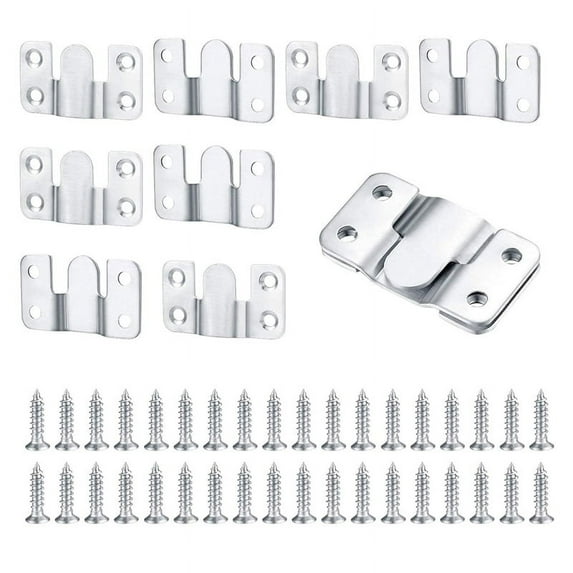 10 Pcs Flush Mount Bracket Interlocking Hang Furniture Connector Stainless Steel Wall Picture Frame Brackets
