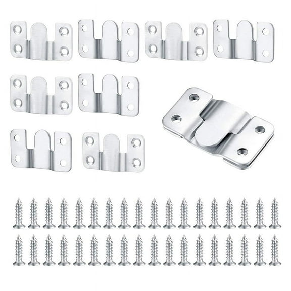 10 Pcs Flush Mount Bracket Interlocking Hang Furniture Connector Stainless Steel Wall Picture Frame Brackets