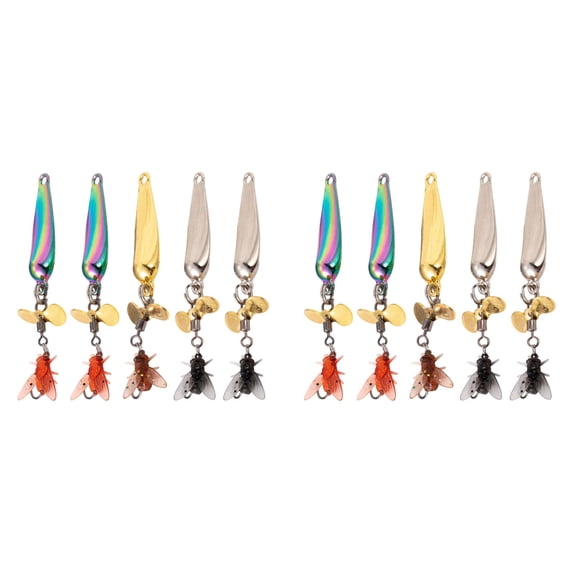 10 Pcs Fly Fishing Lures Kit Fishing Fly, Fly Fishing Kit Handmade Lures Assortment Kit, Artificial Bait Hooks for Bass Trout Salmon Fishing, Suitable for Freshwater and Saltwater, Fishing