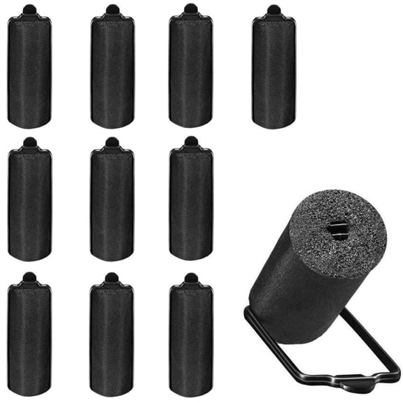10 Pcs Foam Hair Rollers Topboutique Soft Hair Styling Curlers Black Silk Satin Hair Curlers Flexible Hairdressing Curlers Wave Curlers for Hair Styling,1-inch Diameter