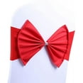 thumbnail image 1 of 10 Pcs Fuchsia Spandex Chair Sashes Bows for Wedding Reception- Universal Chair Cover Back Tie Supplies for Banquet, Party, Hotel Event Decorations, 1 of 6
