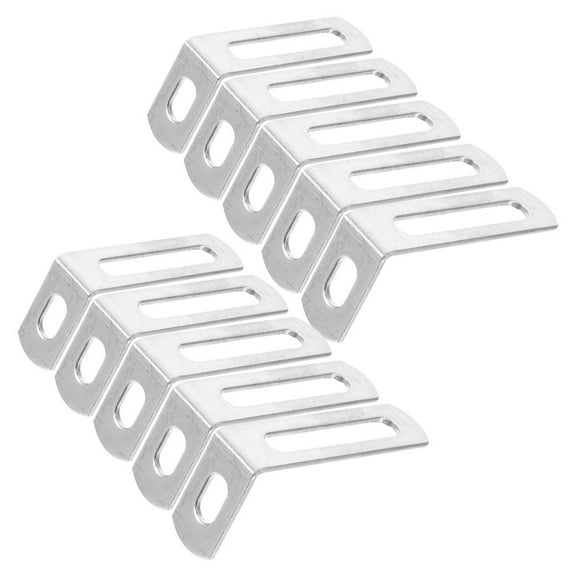 10Pcs 90 Degree L Shape Corner Brackets for Wood Shelf Right Angle Brace Hardware